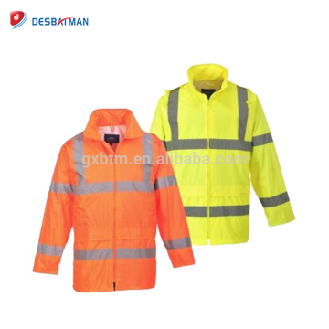 Chaqueta de seguridad vial impermeable ligera de alta visibilidad Chaqueta de ciclismo para caminar laboral reflexiva